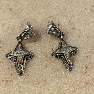 Silver and Gold Star Earrings
